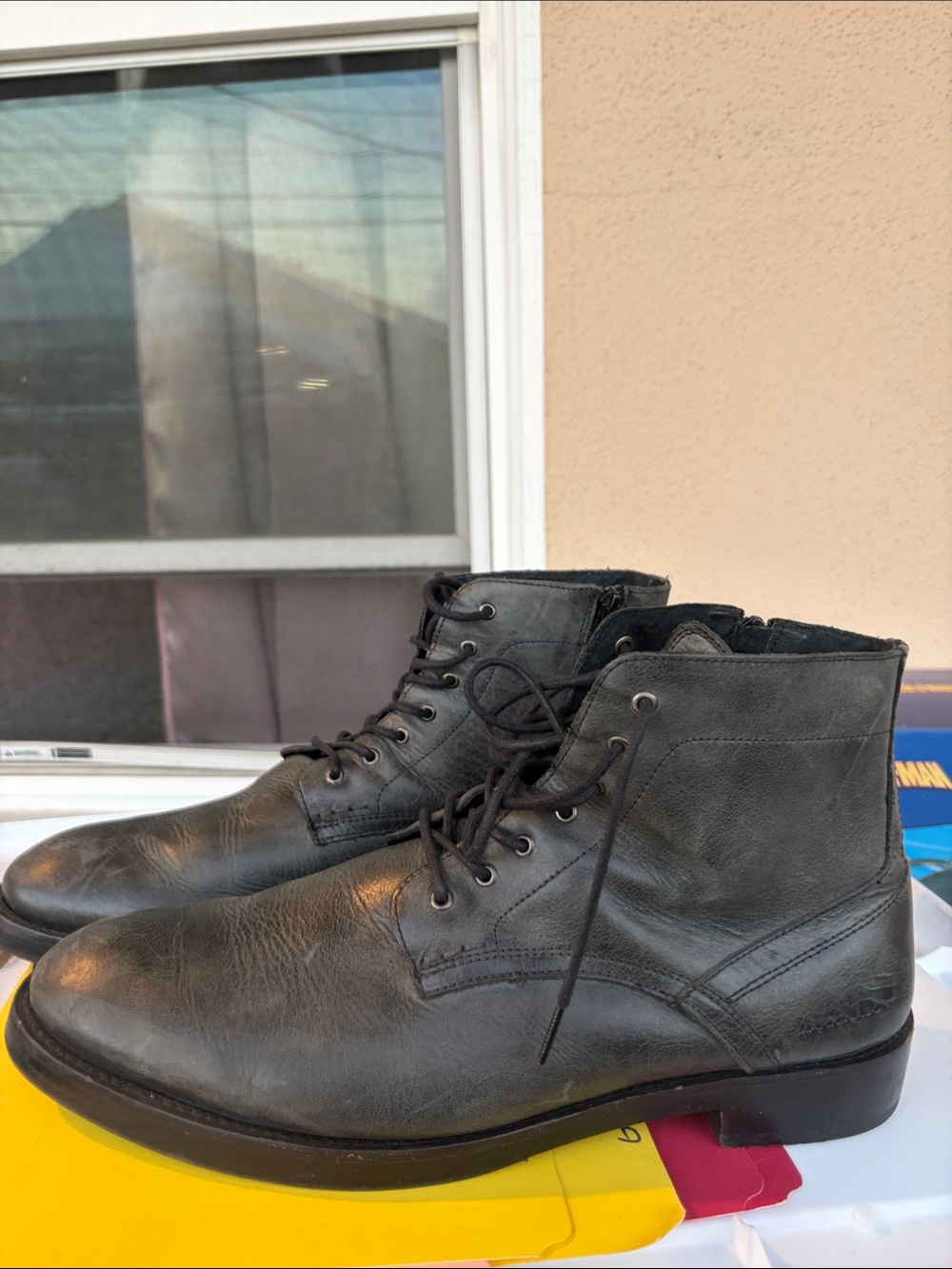 Mark Nason Men's Black Leather Chukka Lace-Up Boots